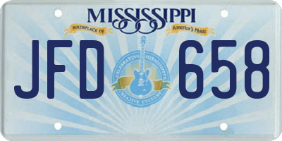 MS license plate JFD658