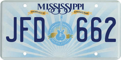 MS license plate JFD662