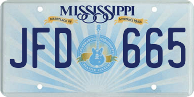 MS license plate JFD665