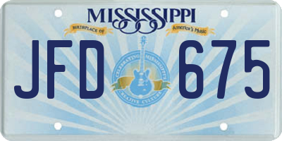 MS license plate JFD675