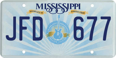 MS license plate JFD677