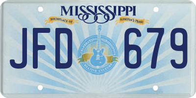 MS license plate JFD679