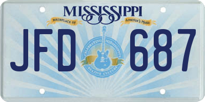 MS license plate JFD687