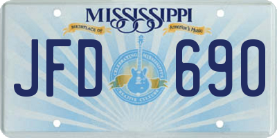 MS license plate JFD690