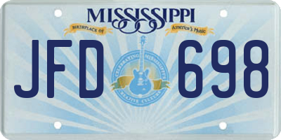 MS license plate JFD698