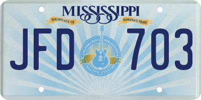 MS license plate JFD703