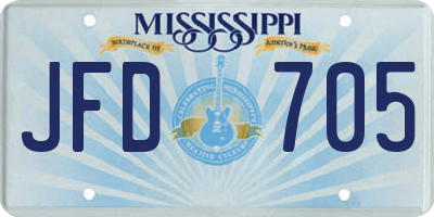 MS license plate JFD705