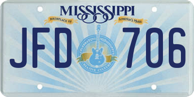 MS license plate JFD706
