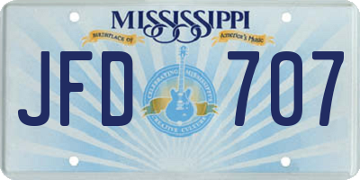 MS license plate JFD707