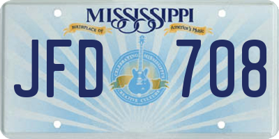 MS license plate JFD708