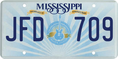 MS license plate JFD709