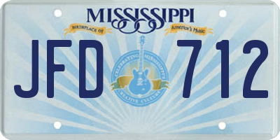 MS license plate JFD712