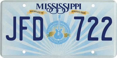MS license plate JFD722