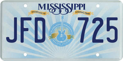 MS license plate JFD725
