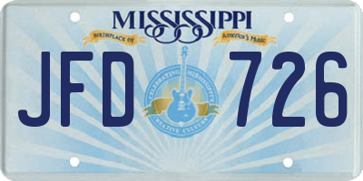MS license plate JFD726