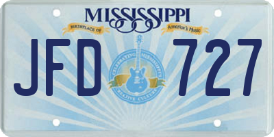 MS license plate JFD727