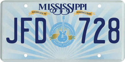 MS license plate JFD728