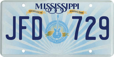 MS license plate JFD729