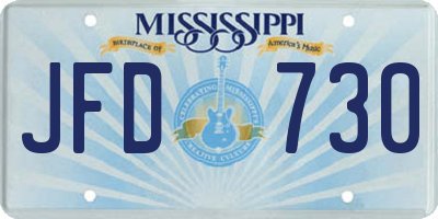MS license plate JFD730