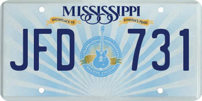 MS license plate JFD731