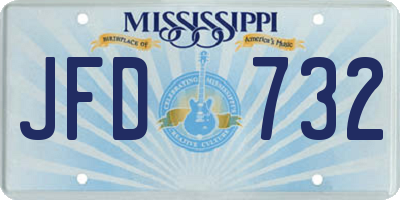 MS license plate JFD732