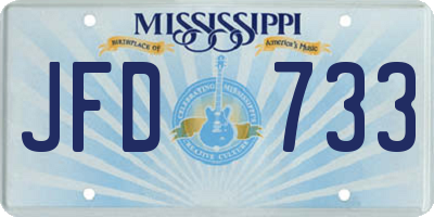 MS license plate JFD733