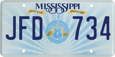 MS license plate JFD734