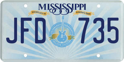 MS license plate JFD735