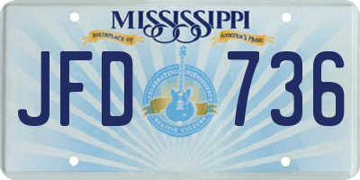 MS license plate JFD736
