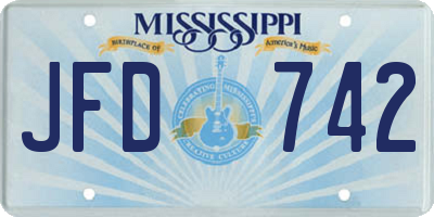 MS license plate JFD742