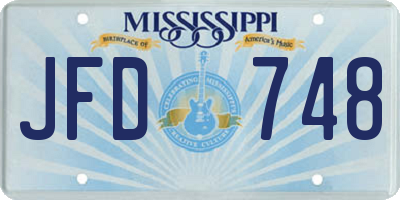 MS license plate JFD748