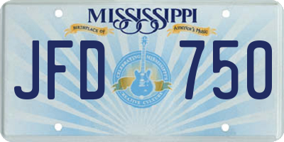 MS license plate JFD750