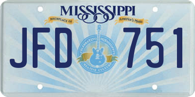MS license plate JFD751