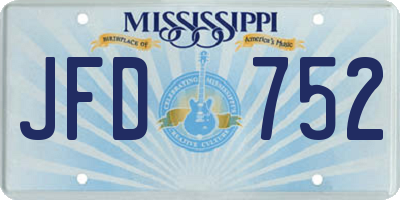 MS license plate JFD752
