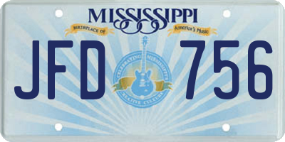 MS license plate JFD756