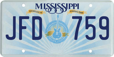 MS license plate JFD759
