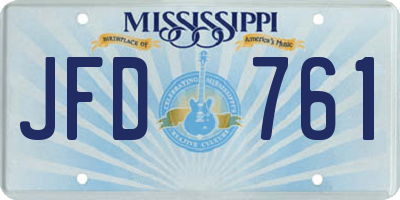 MS license plate JFD761