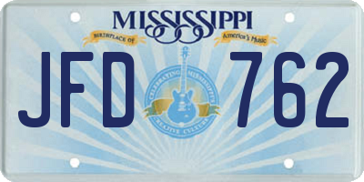 MS license plate JFD762
