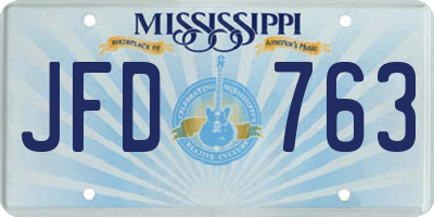 MS license plate JFD763