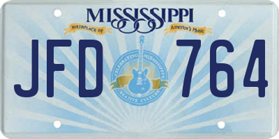 MS license plate JFD764