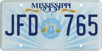 MS license plate JFD765