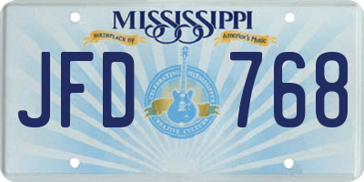 MS license plate JFD768