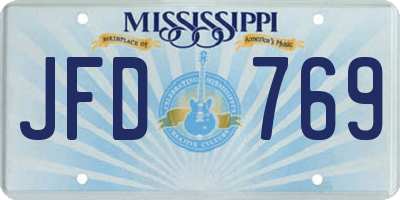 MS license plate JFD769