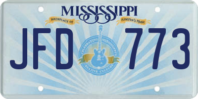 MS license plate JFD773