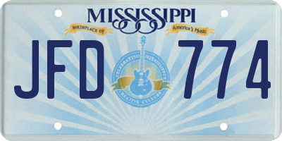MS license plate JFD774
