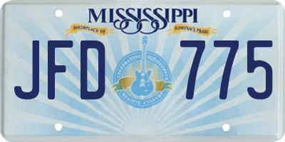 MS license plate JFD775