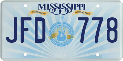MS license plate JFD778