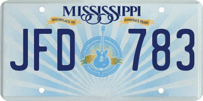 MS license plate JFD783
