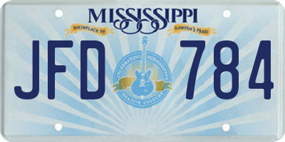 MS license plate JFD784