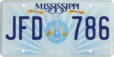 MS license plate JFD786